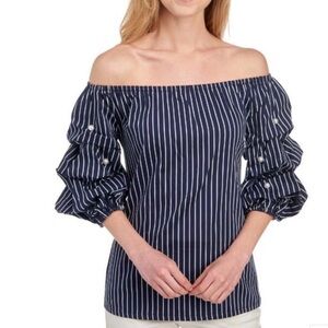COCO BIANCO Striped Pearl Top